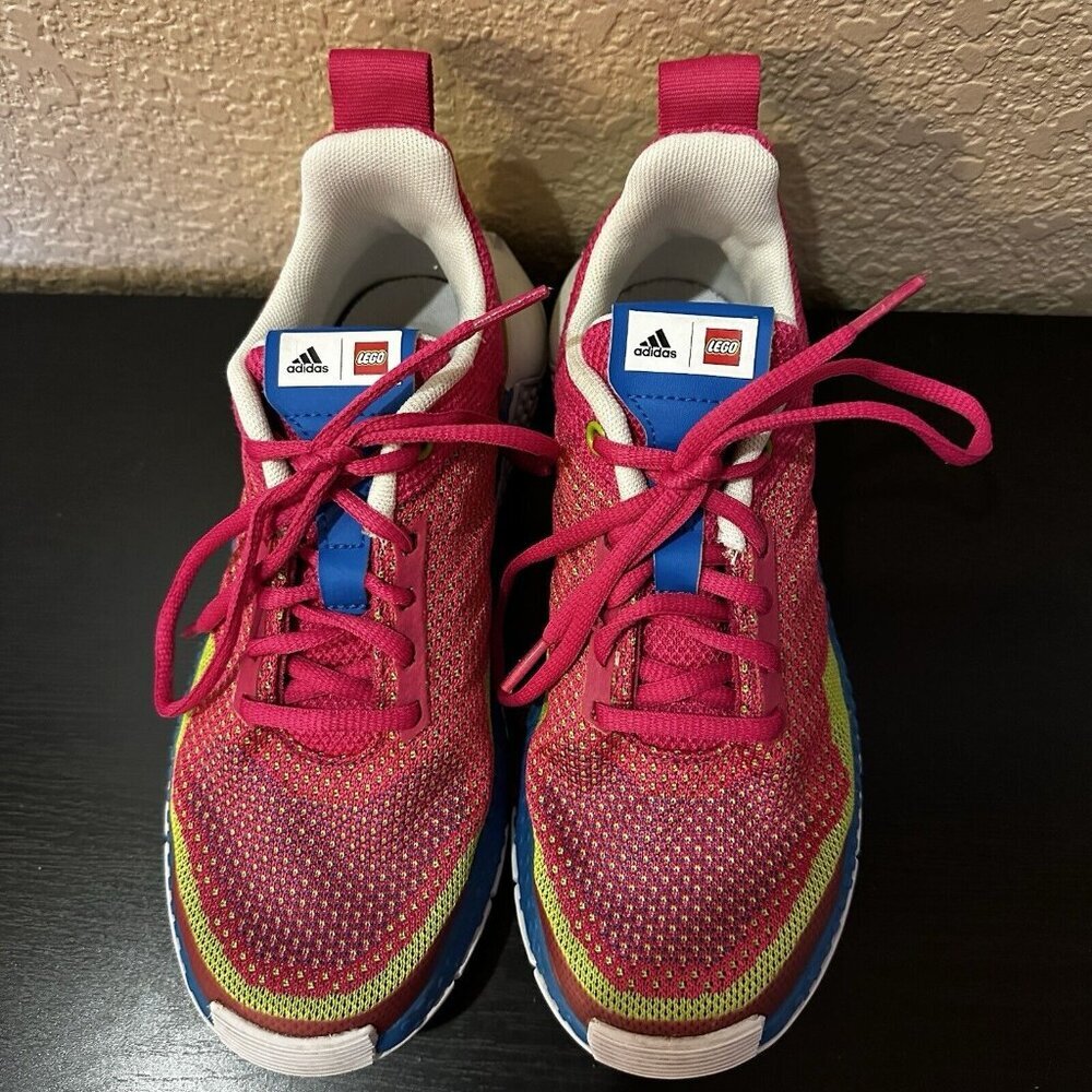 ADIDAS X LEGO Pink Magenta Green Blue Kids Youth US 4.5 Sneakers Shoes